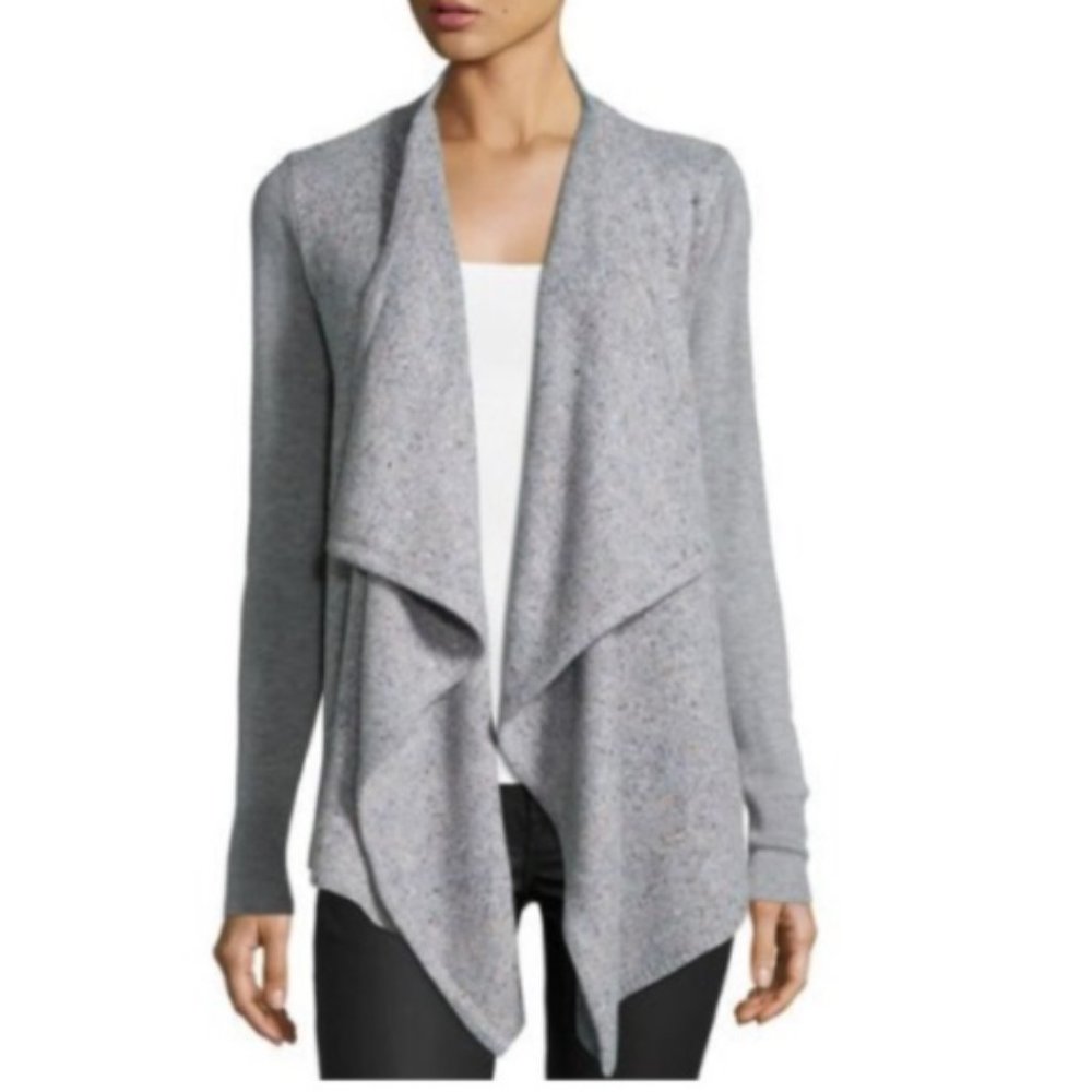 Joie Waterfall Marled Gray Wool Cardigan